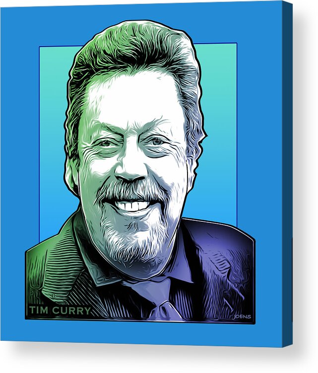 Tim Curry Acrylic Print featuring the drawing Tim Curry by Greg Joens