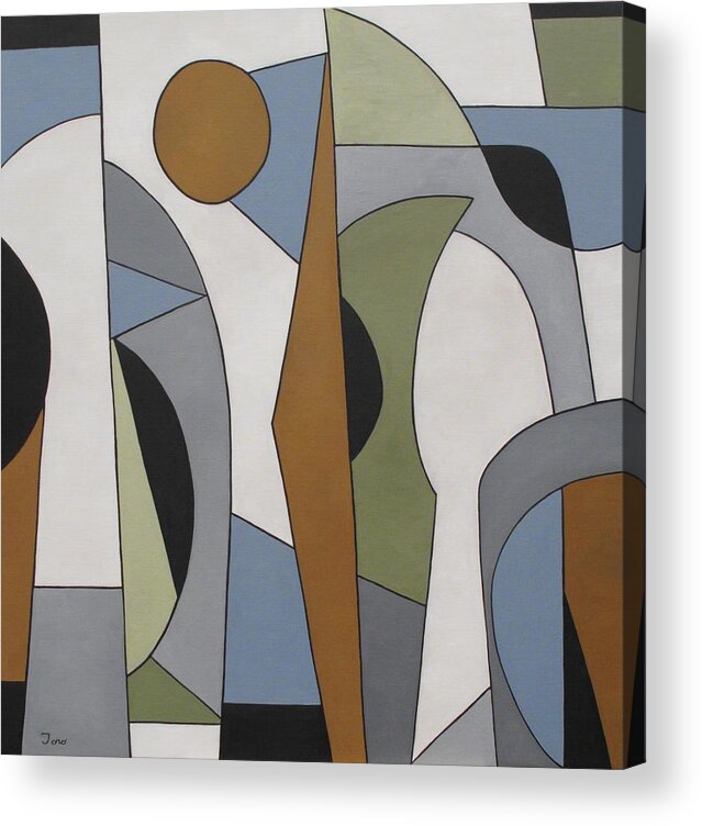 Geometric Acrylic Print featuring the painting Turning Point by Trish Toro