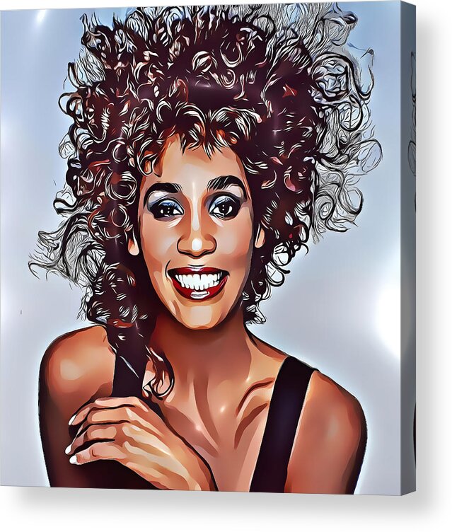 Illustration Acrylic Print featuring the digital art Whitney Houston portrait by Nenad Vasic