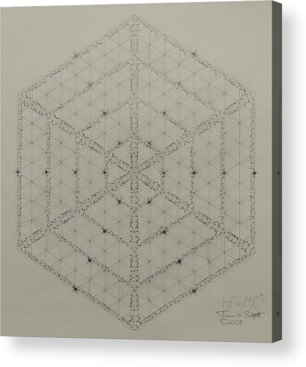 Energy Acrylic Print featuring the drawing Why E equals MC2 Where does energy comes from by Jason Padgett