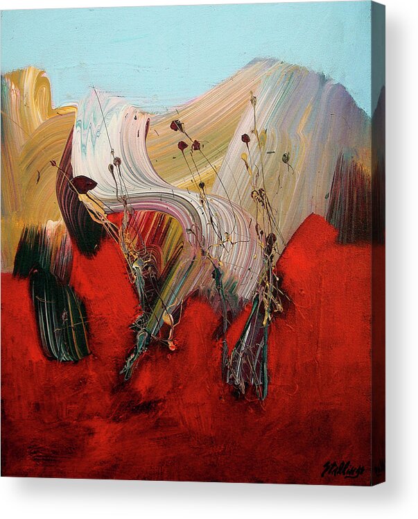 Abstract Acrylic Print featuring the painting Winescape by Jim Stallings