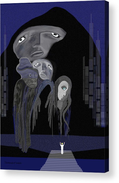 Ghost Acrylic Print featuring the painting 004 - Arrival of the Gods by Irmgard Schoendorf Welch