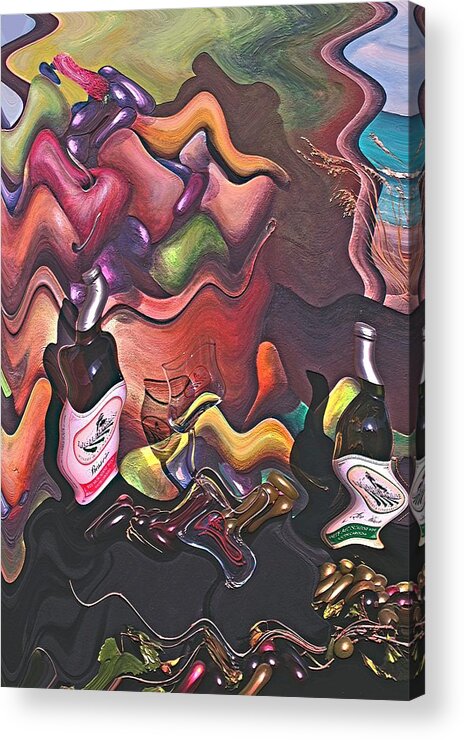  Acrylic Print featuring the painting All Wined Up #1 by Virginia Bond