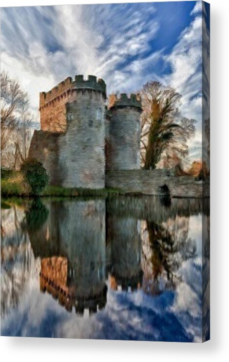 Castle Acrylic Print featuring the painting Ancient Whittington Castle in Shropshire England #1 by Bruce Nutting