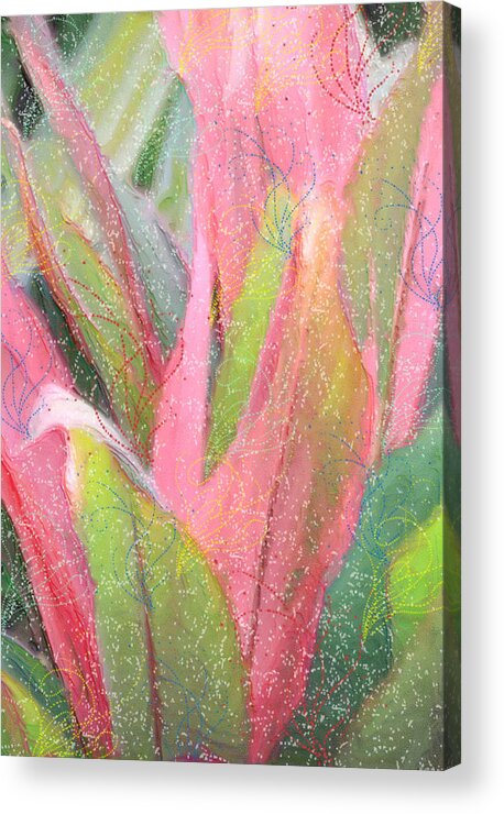 Plants Acrylic Print featuring the mixed media Celebration #1 by Rosalie Scanlon