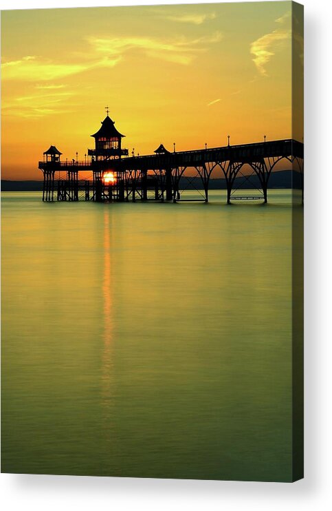 Tranquility Acrylic Print featuring the photograph Clevedon Pier #1 by Saffron Blaze