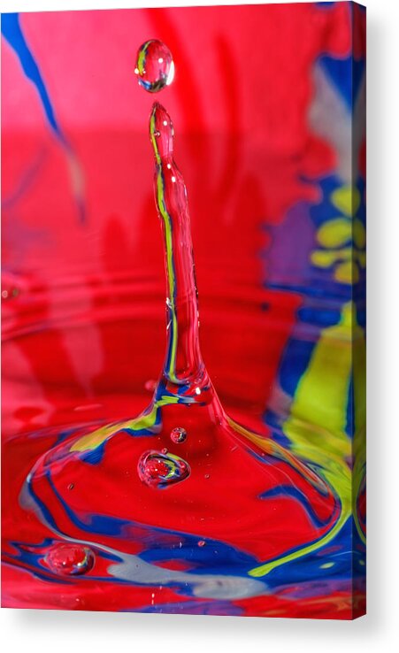  Abstract Acrylic Print featuring the photograph Colorful Water Drop #1 by Peter Lakomy