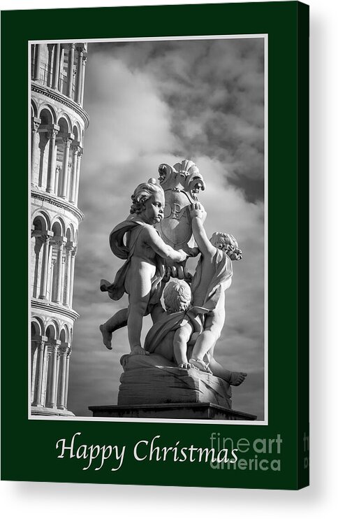 Italian Acrylic Print featuring the photograph Happy Christmas with Fountain of Angels #2 by Prints of Italy
