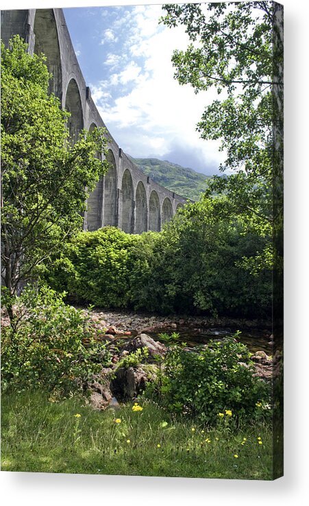 Glenfinnan Steam Acrylic Print featuring the photograph Harry Potters Glenfinnan Viaduct Scotland #1 by Sally Ross