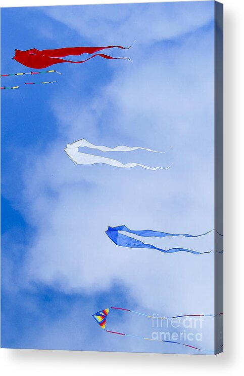 Kites Acrylic Print featuring the photograph Kites on Ice #1 by Steven Ralser
