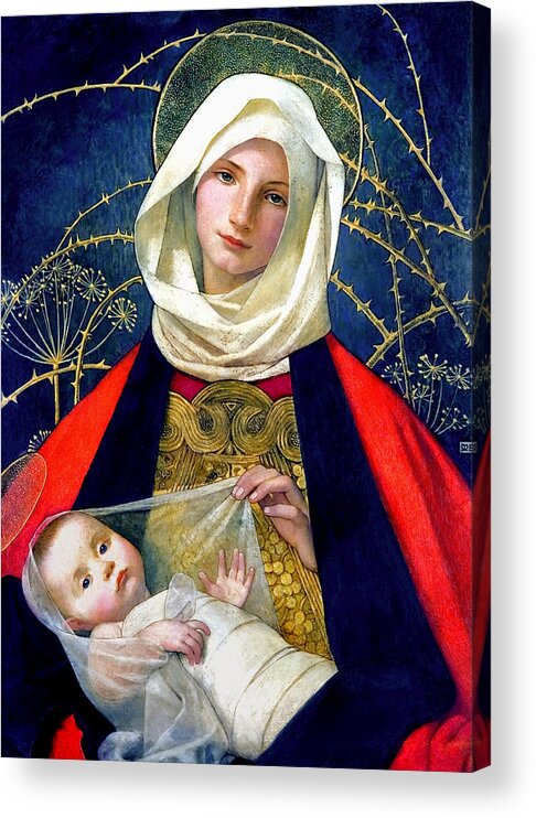 Madonna And Child Acrylic Print featuring the painting Madonna and Child by Marianne Stokes