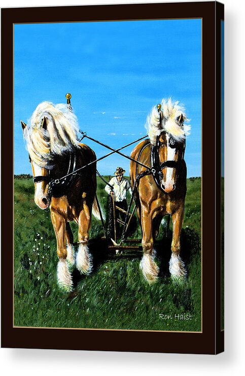 Horse Acrylic Print featuring the painting March Break #1 by Ron Haist