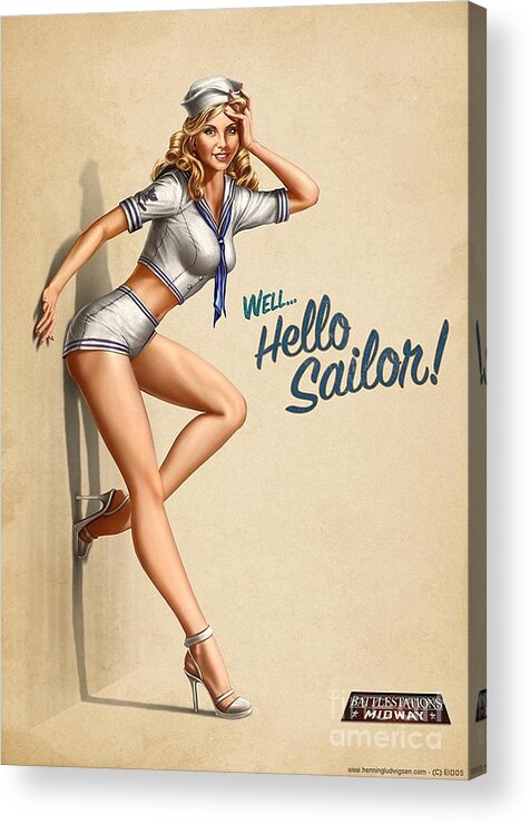 Pinup Acrylic Print featuring the photograph Pinup Girl by Action