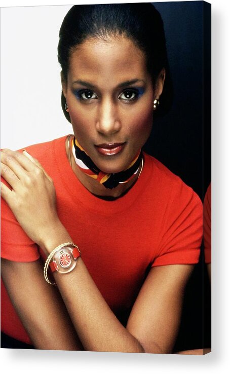 Jewelry Acrylic Print featuring the photograph Portrait Of Model Beverly Johnson #1 by Bob Stone