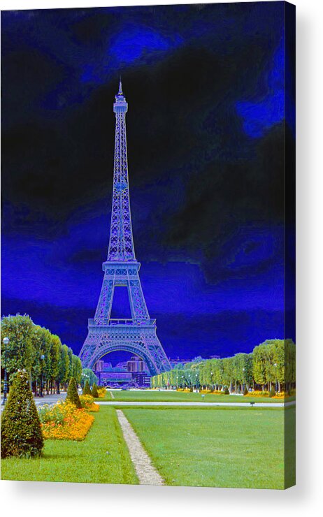 Eiffel Tower Acrylic Print featuring the photograph Purple Eiffel by Chuck Staley