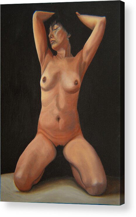 Sexual Acrylic Print featuring the painting 10 Am by Thu Nguyen