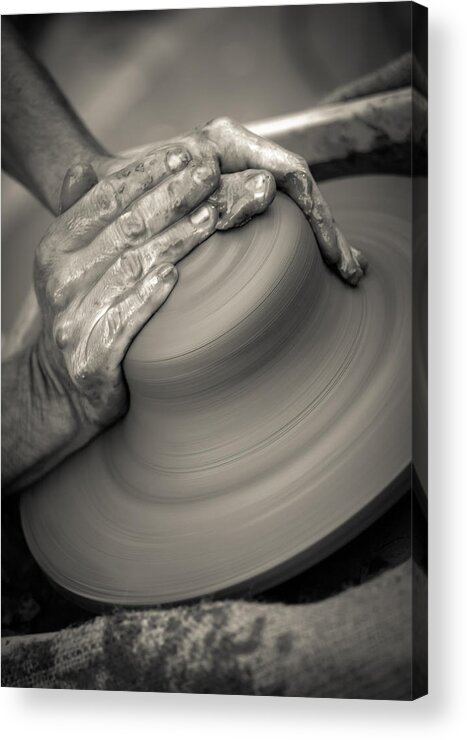 Wheel Acrylic Print featuring the photograph Pottery wheel by Modern Abstract