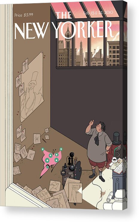 Eustace Tilley Acrylic Print featuring the painting Natural Selection by Chris Ware
