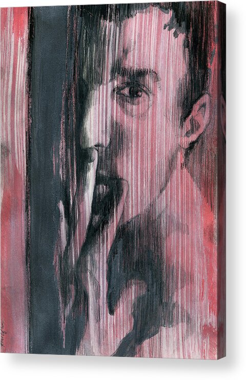 Gay Boy Acrylic Print featuring the painting A Boy Named Silence by Rene Capone