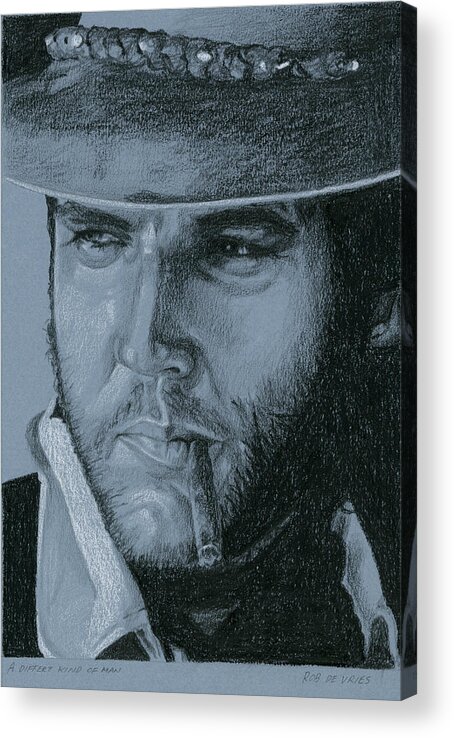 Elvis Acrylic Print featuring the drawing A different kind of man by Rob De Vries