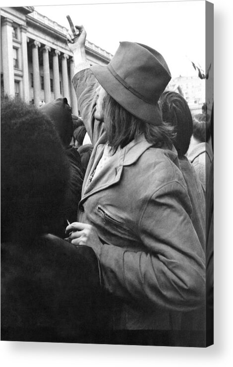 1969 Acrylic Print featuring the photograph A Finger For The Vietnam War by Underwood Archives