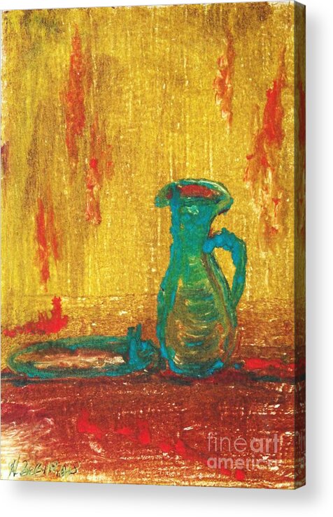 Vase Acrylic Print featuring the painting A Fulfillment by Helena Bebirian