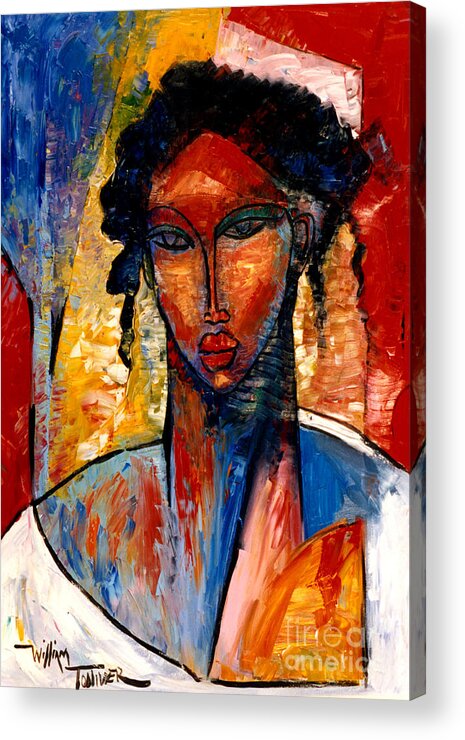 Figurative Acrylic Print featuring the painting A Nubian Lady by William Tolliver