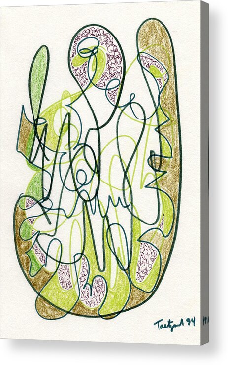 Abstract Acrylic Print featuring the drawing Abstract Drawing Forty-Four by Lynne Taetzsch