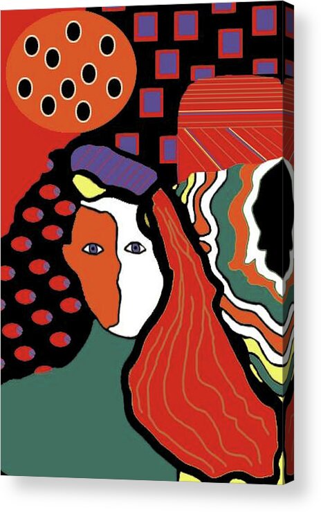 Abstract Lady Acrylic Print featuring the painting Abstract Lady by Vickie G Buccini