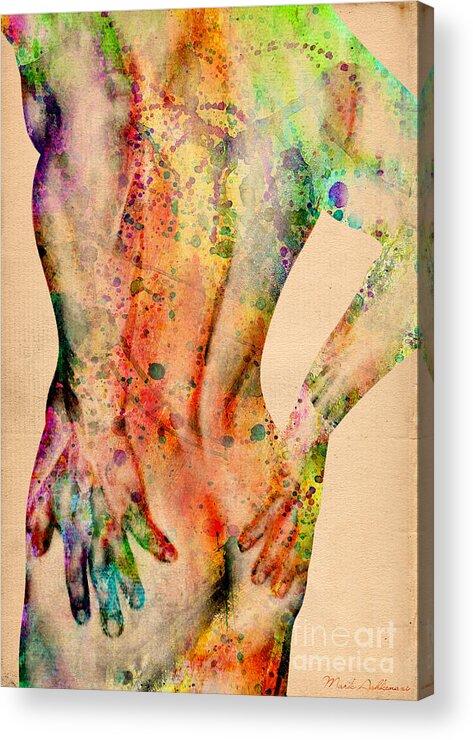 Male Nude Acrylic Print featuring the digital art Abstract Body - 4 by Mark Ashkenazi