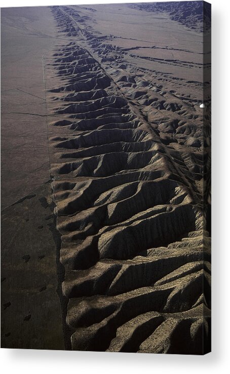 Mineral Acrylic Print featuring the photograph Aerial Of San Antonio Fault. California by Kevin Schafer