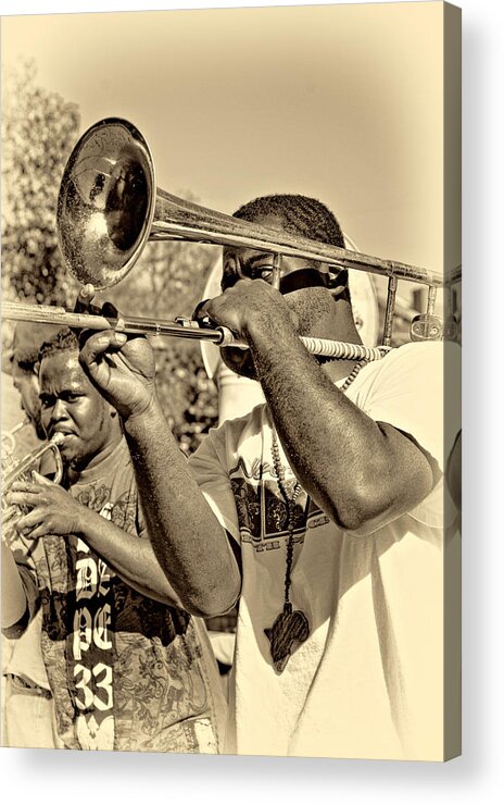 French Quarter Acrylic Print featuring the photograph All That Jazz sepia by Steve Harrington