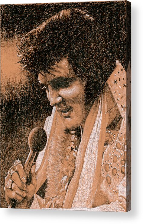 Elvis Acrylic Print featuring the drawing Aloha from Elvis by Rob De Vries