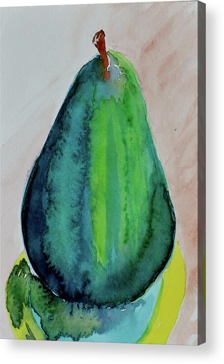 Pear Acrylic Print featuring the painting Am I Blue by Beverley Harper Tinsley