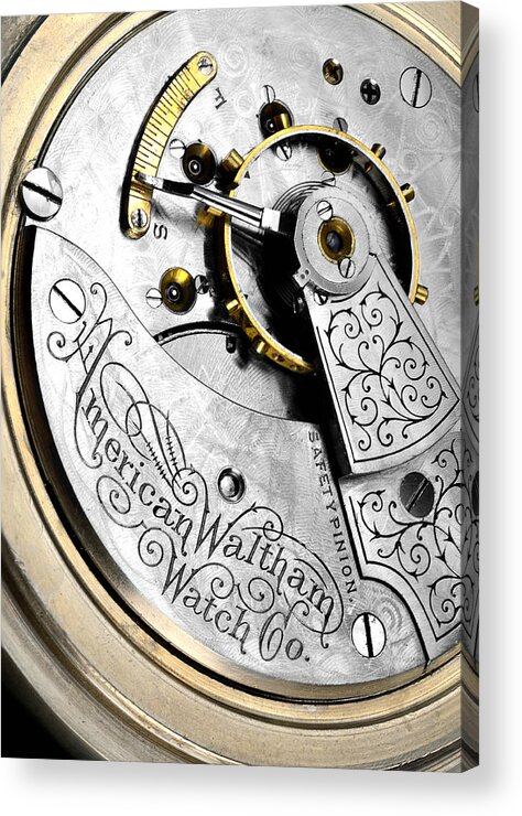 Watch Acrylic Print featuring the photograph Antique pocket watch #2 by Jim Hughes