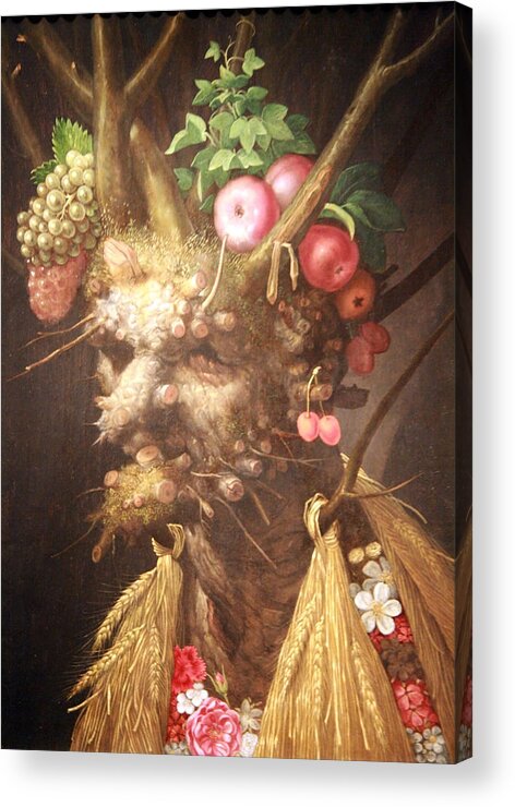 Four Seasons In One Head Acrylic Print featuring the photograph Arcimboldo's Four Seasons In One Head by Cora Wandel
