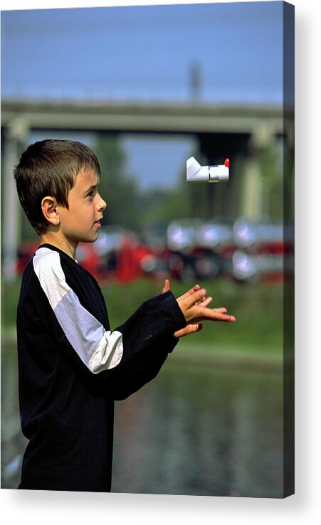 Boy Acrylic Print featuring the photograph Asthmatic Boy by Andy Harmer/science Photo Library