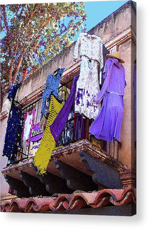 Clothes Acrylic Print featuring the photograph Balcony by Ben and Raisa Gertsberg