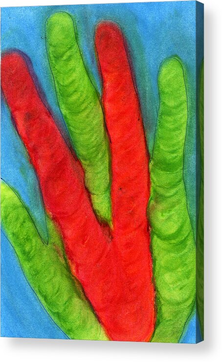 Hands Acrylic Print featuring the pastel Beets and celery hand by Steve Sommers