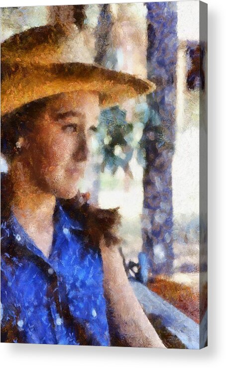 Girl Acrylic Print featuring the digital art Belle by Carrie OBrien Sibley