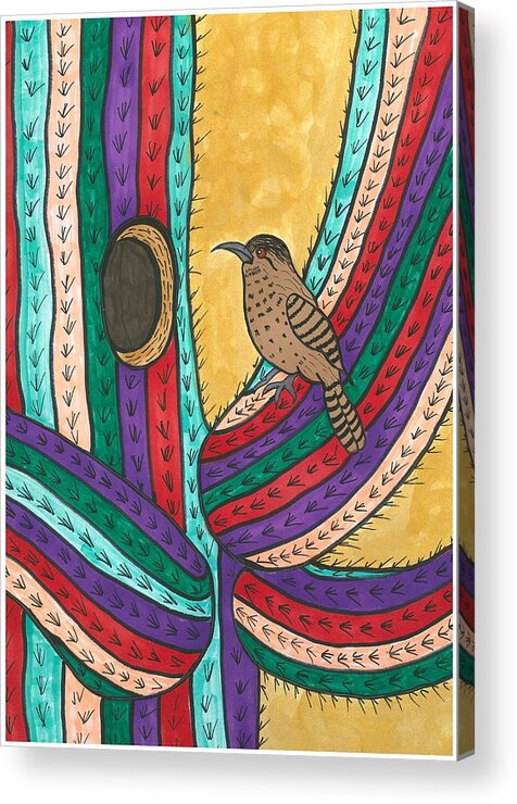 Bird Acrylic Print featuring the painting Bird House by Susie Weber