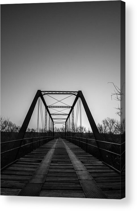 Black & White Acrylic Print featuring the photograph Black and White Bridge by David Downs