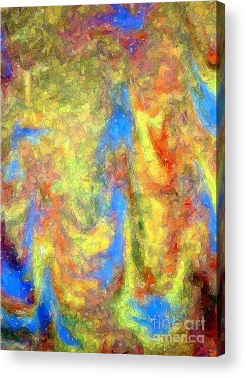 Swirling Colors Acrylic Print featuring the mixed media Blue Ascension by Barbie Corbett-Newmin