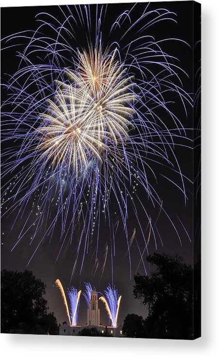 Fireworks Acrylic Print featuring the photograph Blue Blast by Kevin Munro