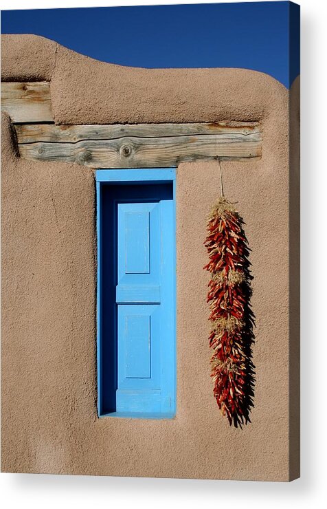 Taos Acrylic Print featuring the photograph Blue Window of Taos by Hermes Fine Art