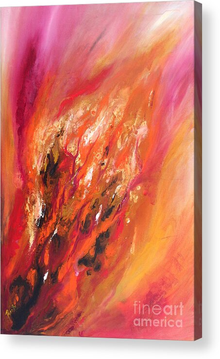 Soothing Acrylic Print featuring the painting Blushing by Preethi Mathialagan
