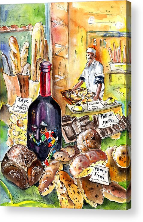 Travel Acrylic Print featuring the painting Bread From Bergamo by Miki De Goodaboom