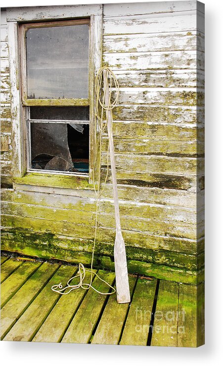 Oar Acrylic Print featuring the photograph Broken Window by Mary Carol Story