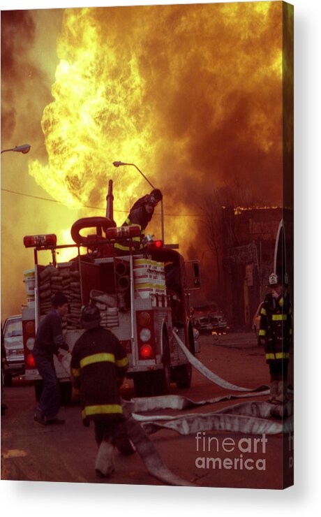 Fdny Acrylic Print featuring the photograph Bronx Gas Explosion-1 by Steven Spak