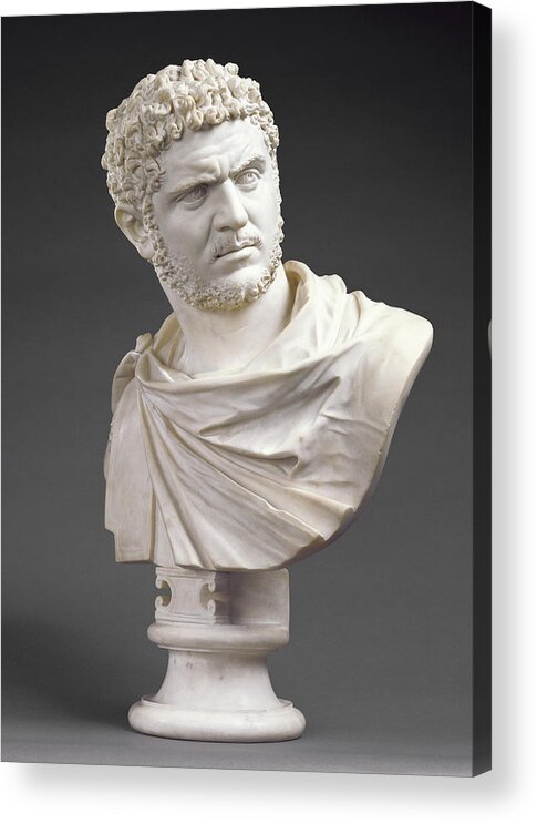 Bust Acrylic Print featuring the drawing Bust Of Emperor Caracalla Born 188 by Litz Collection